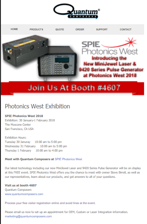 Join Us at Photonics West!